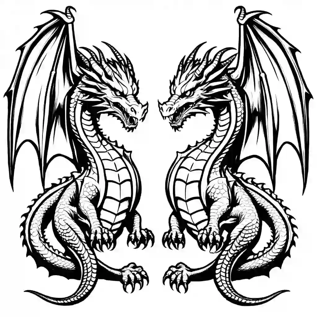 Two-Headed Dragon coloring pages